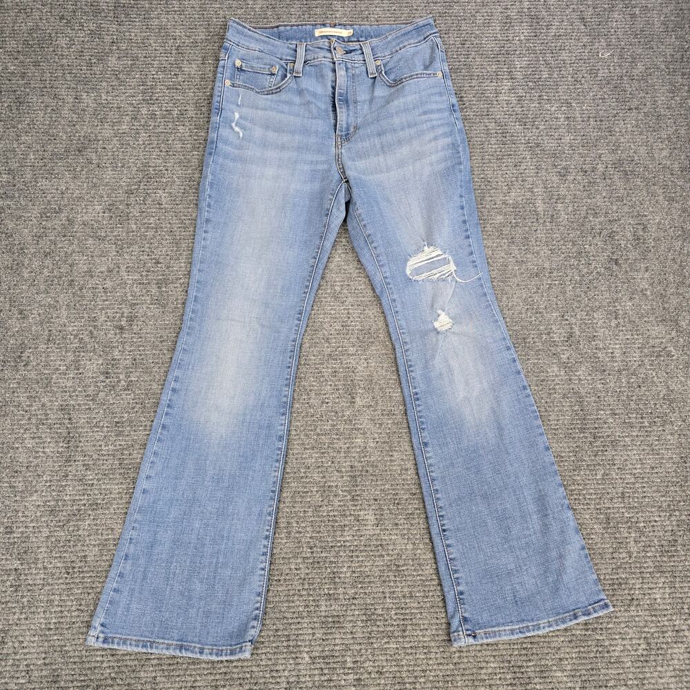 Levi’s 725 Women’s 29x30 Light Wash High Rise Bootcut Distressed Stretch Jeans